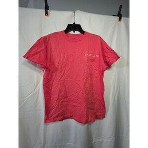 Salt Life Livin' Salty Pocket T Shirt Mens M Coral Pink 100% Cotton